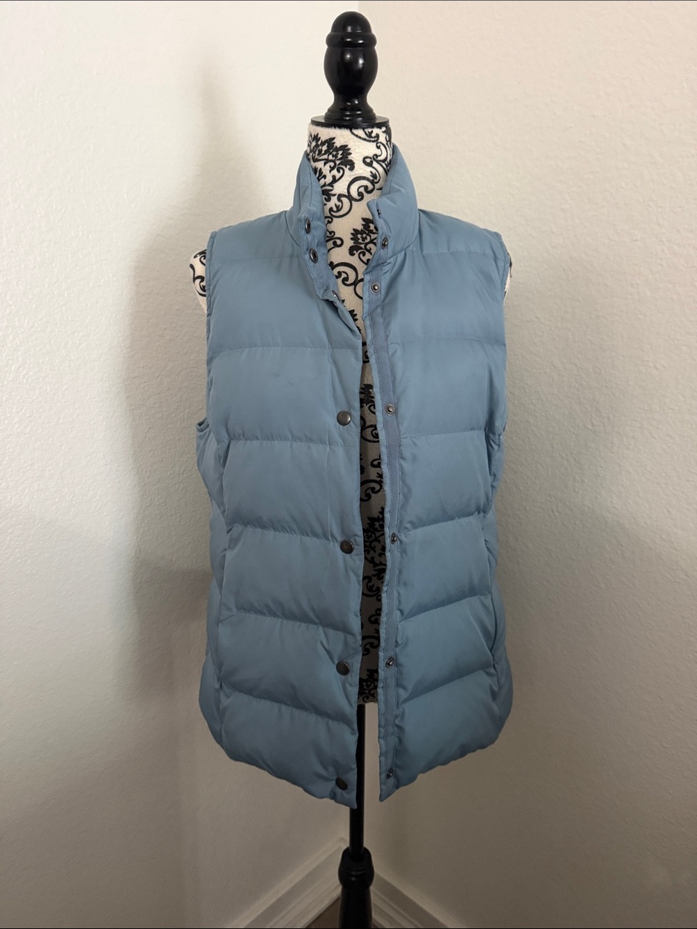 J.Jill Light Blue Quilted Down Puffer Vest Size M
